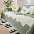 Chenille Minimalist Wavy Sofa Throw Cover, Cozy Blankets for Couch, Machine Washable Couch Protector - TaroTextile