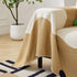 Chenille Minimalist Wavy Sofa Throw Cover, Cozy Blankets for Couch, Machine Washable Couch Protector - TaroTextile