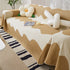 Chenille Minimalist Wavy Sofa Throw Cover, Cozy Blankets for Couch, Machine Washable Couch Protector - TaroTextile
