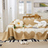 Chenille Minimalist Wavy Sofa Throw Cover, Cozy Blankets for Couch, Machine Washable Couch Protector - TaroTextile