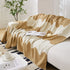 Chenille Minimalist Wavy Sofa Throw Cover, Cozy Blankets for Couch, Machine Washable Couch Protector - TaroTextile