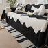 Chenille Minimalist Wavy Sofa Throw Cover, Cozy Blankets for Couch, Machine Washable Couch Protector - TaroTextile