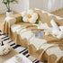 Chenille Minimalist Wavy Sofa Throw Cover, Cozy Blankets for Couch, Machine Washable Couch Protector - TaroTextile
