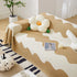 Chenille Minimalist Wavy Sofa Throw Cover, Cozy Blankets for Couch, Machine Washable Couch Protector - TaroTextile