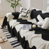 Chenille Minimalist Wavy Sofa Throw Cover, Cozy Blankets for Couch, Machine Washable Couch Protector - TaroTextile