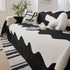 Chenille Minimalist Wavy Sofa Throw Cover, Cozy Blankets for Couch, Machine Washable Couch Protector - TaroTextile