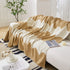 Chenille Minimalist Wavy Sofa Throw Cover, Cozy Blankets for Couch, Machine Washable Couch Protector - TaroTextile