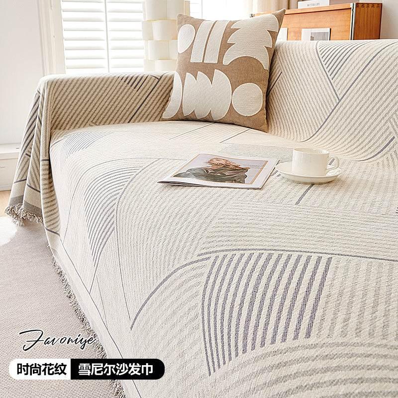 Chenille Sofa Cover Anti-scratch Sectional Couch Cover Universal Sofa Slipcover Blanket - TaroTextile