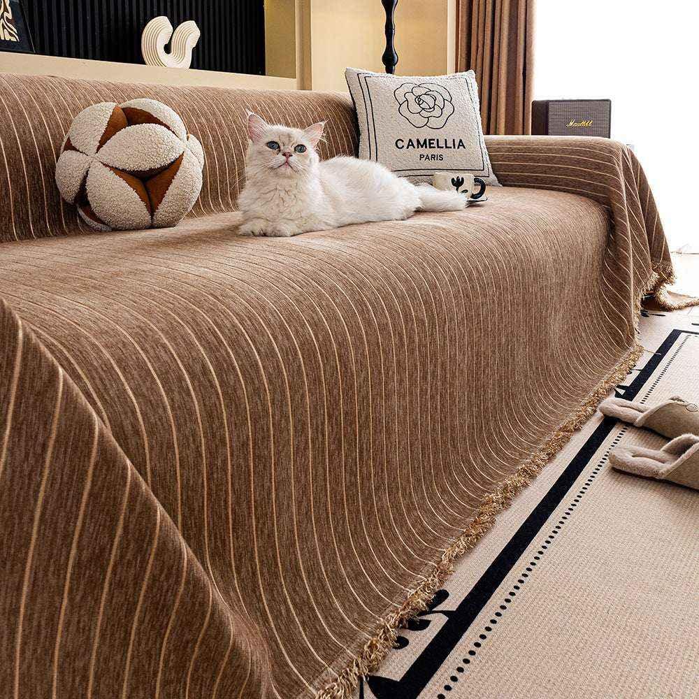Chenille Sofa Cover Durable Sofa Protector Cat Scratch-proof Chair Couch Cover - TaroTextile