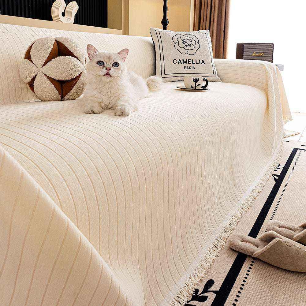 Chenille Sofa Cover Durable Sofa Protector Cat Scratch-proof Chair Couch Cover - TaroTextile