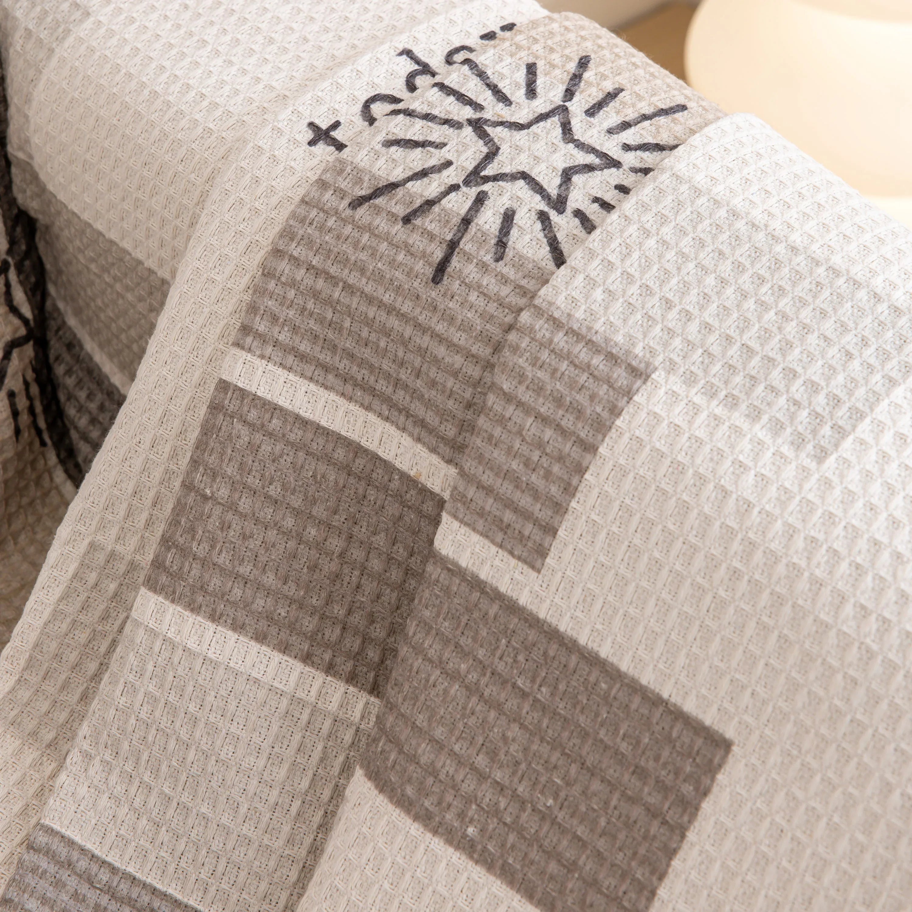 Chenille Sofa Cover Throw, Smile Couch Cover Blanket Throws for Couches, Soft Sofa Towel - TaroTextile