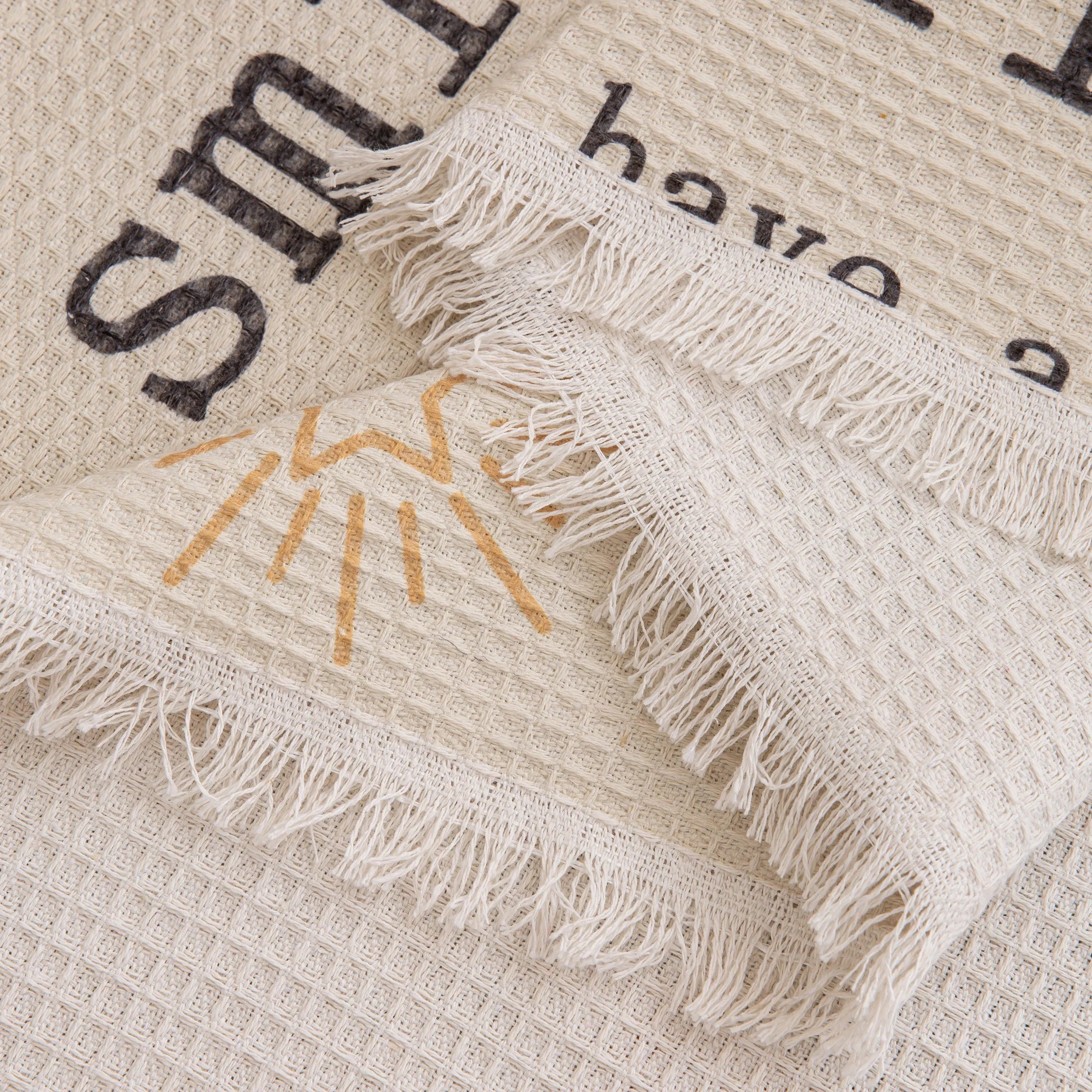 Chenille Sofa Cover Throw, Smile Couch Cover Blanket Throws for Couches, Soft Sofa Towel - TaroTextile