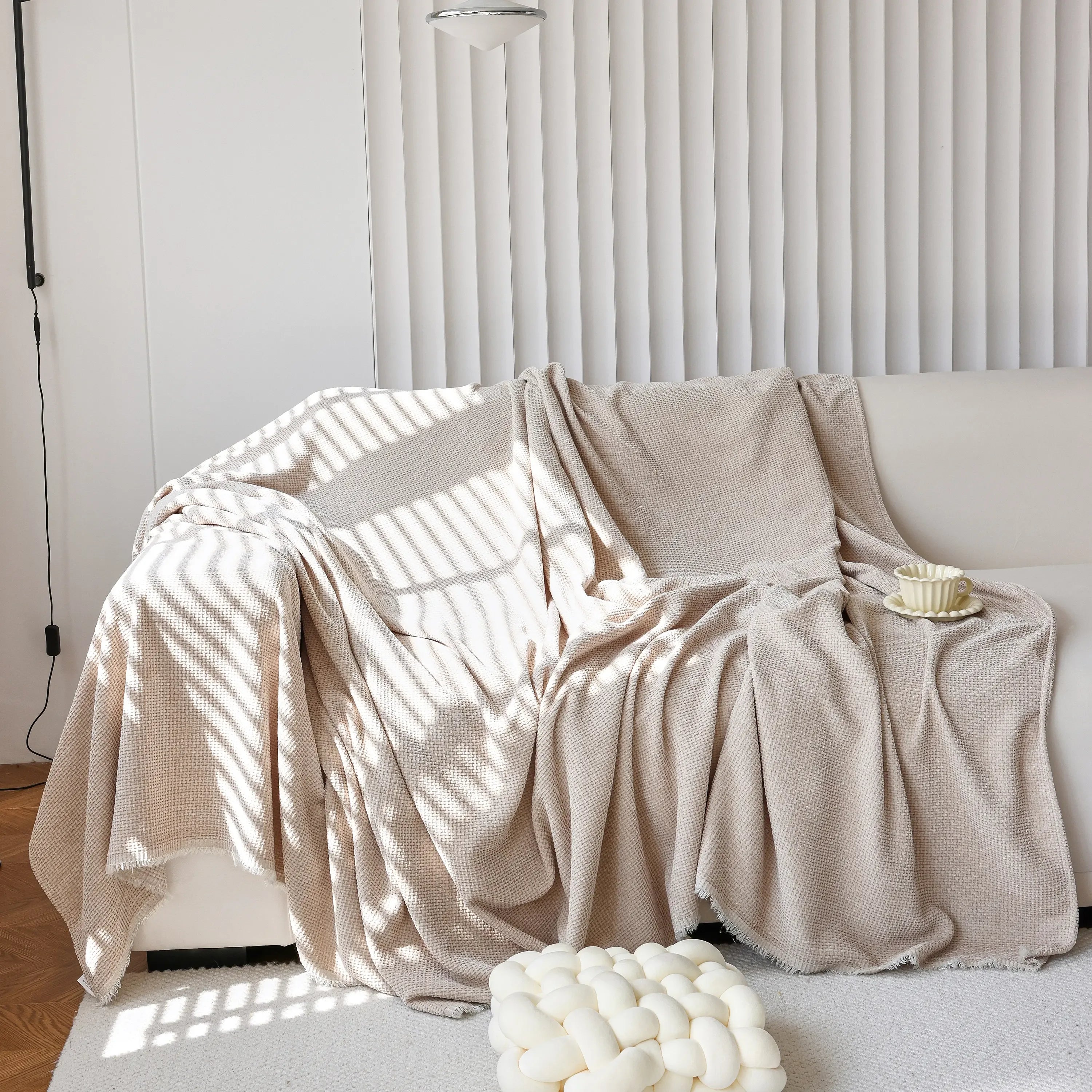 Chenille Thickened Solid Couch Blanket Throws, Reversible Couch Covers for Sectional Couches - TaroTextile