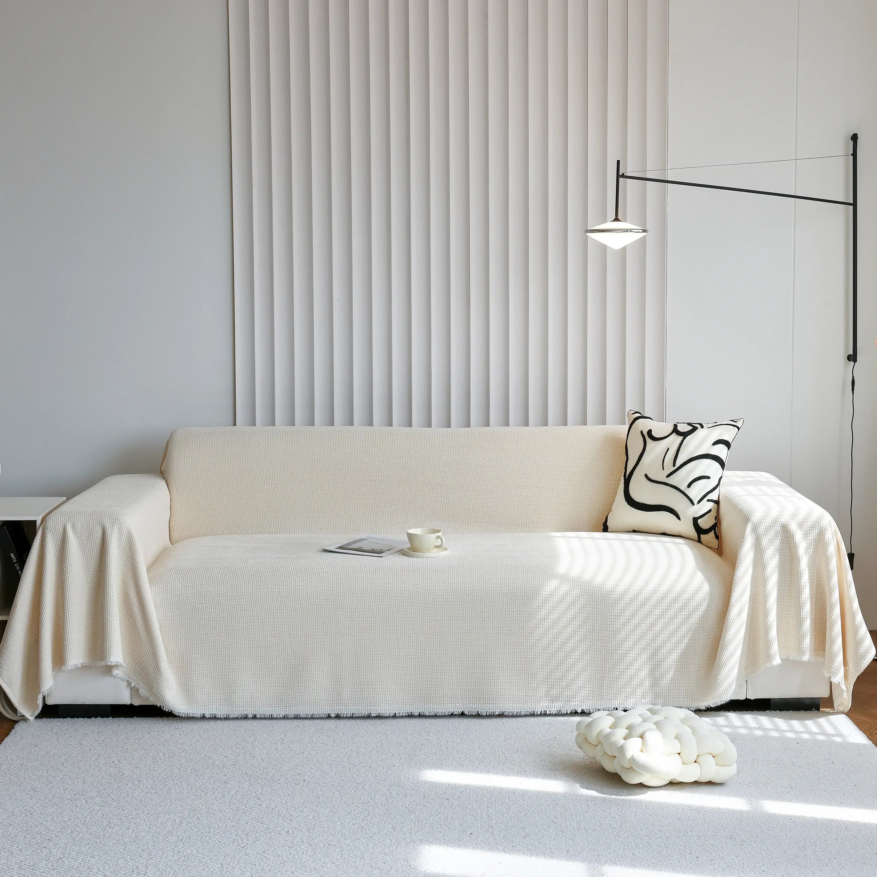 Chenille Thickened Solid Couch Blanket Throws, Reversible Couch Covers for Sectional Couches - TaroTextile