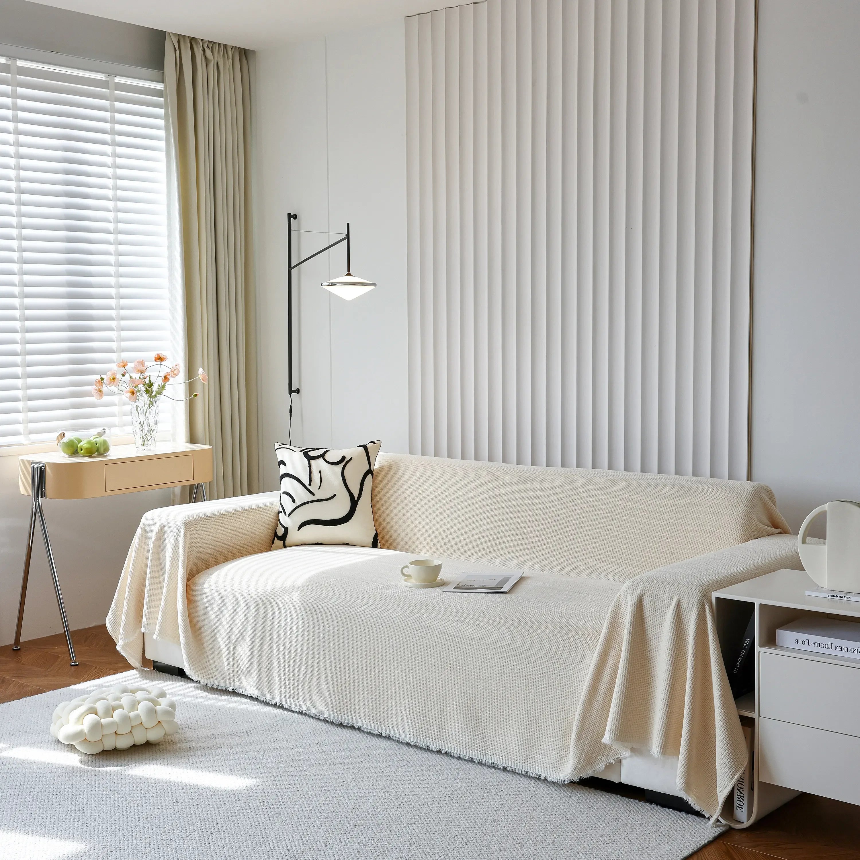 Chenille Thickened Solid Couch Blanket Throws, Reversible Couch Covers for Sectional Couches - TaroTextile