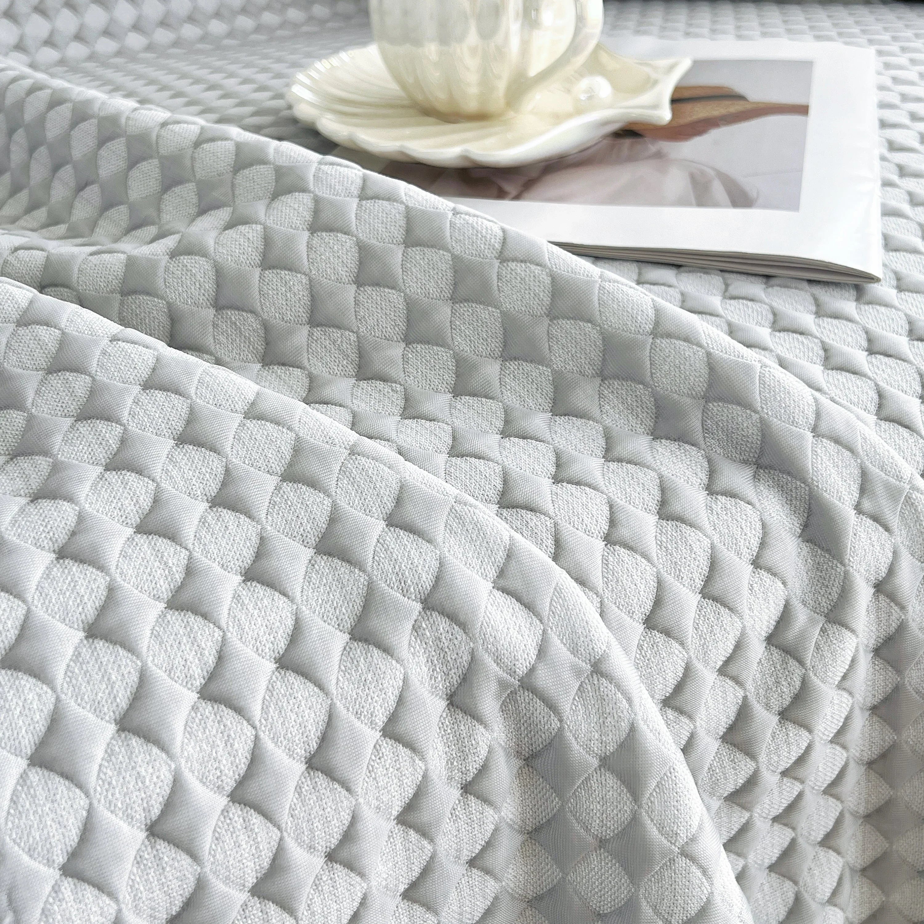 Cooling Textured Sofa Cover Washable Soft Couch Throw Blanket for Summer & Pets - TaroTextile