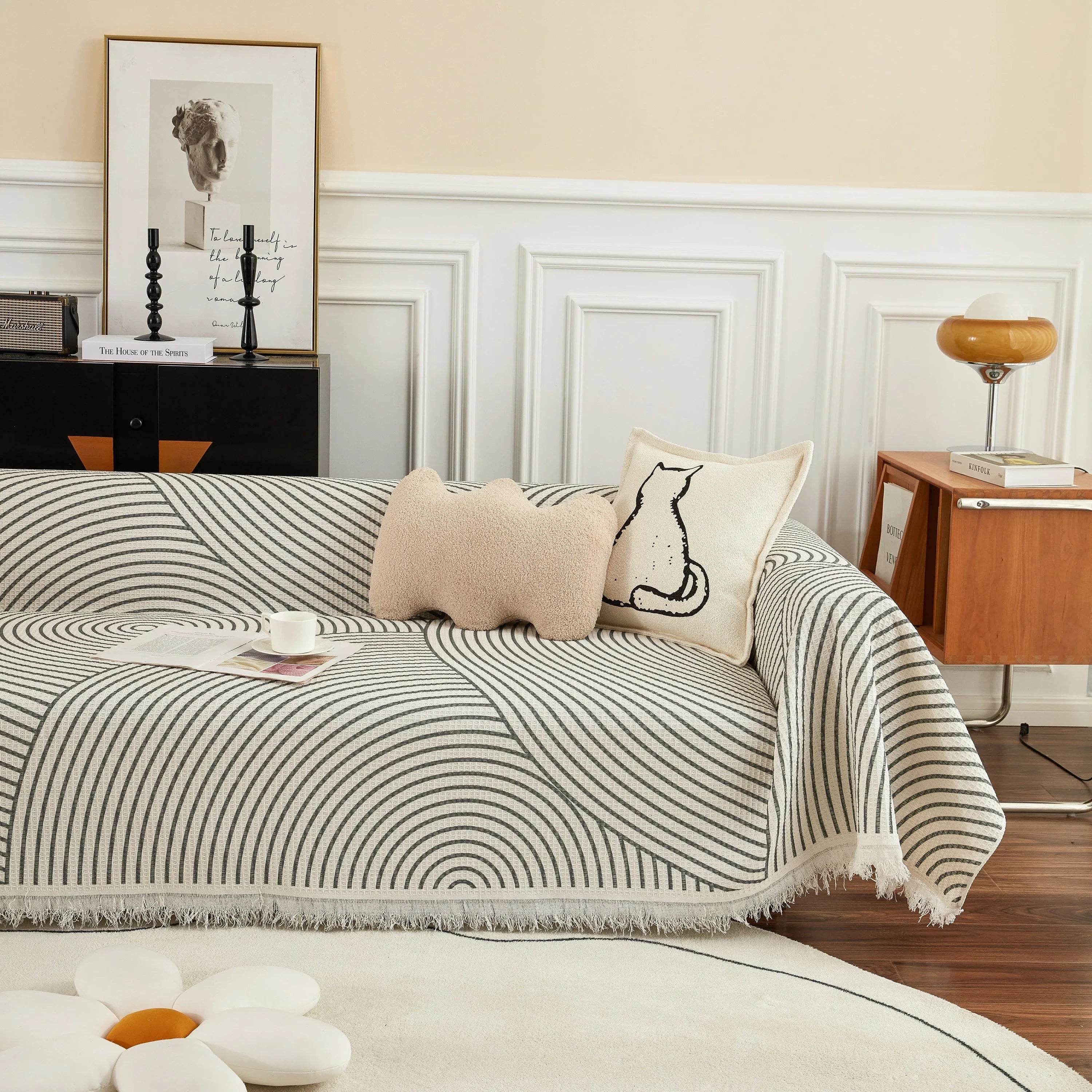 Cotton Jacquard He Li Couch Cover Blanket, L Shaped Couch Cover, Sectional Couch Covers - TaroTextile