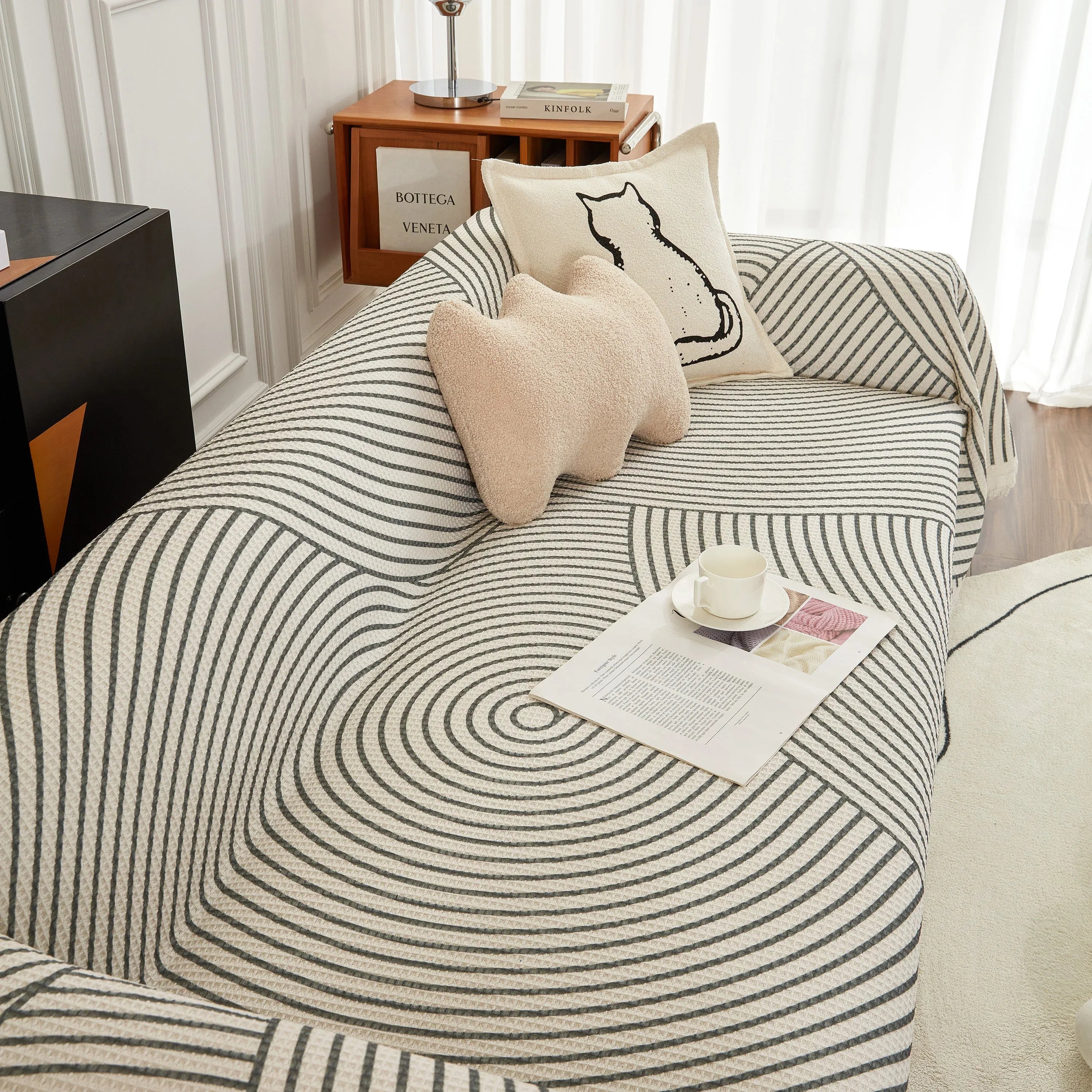 Cotton Jacquard He Li Couch Cover Blanket, L Shaped Couch Cover, Sectional Couch Covers - TaroTextile