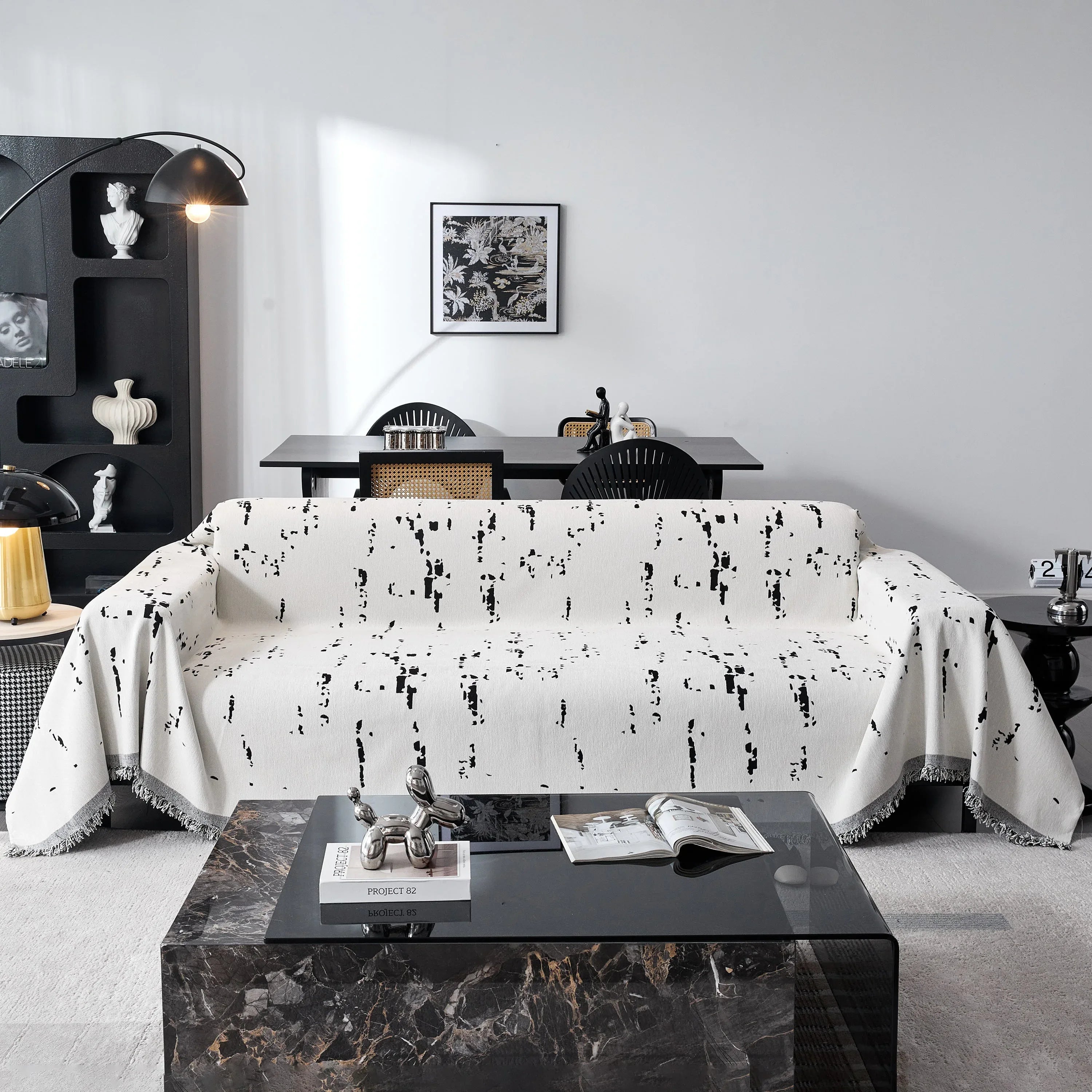 Couch Cover Reversible Chenille Sofa Slipcover for Sectional Multi-Use Decorative Couch Protector - TaroTextile