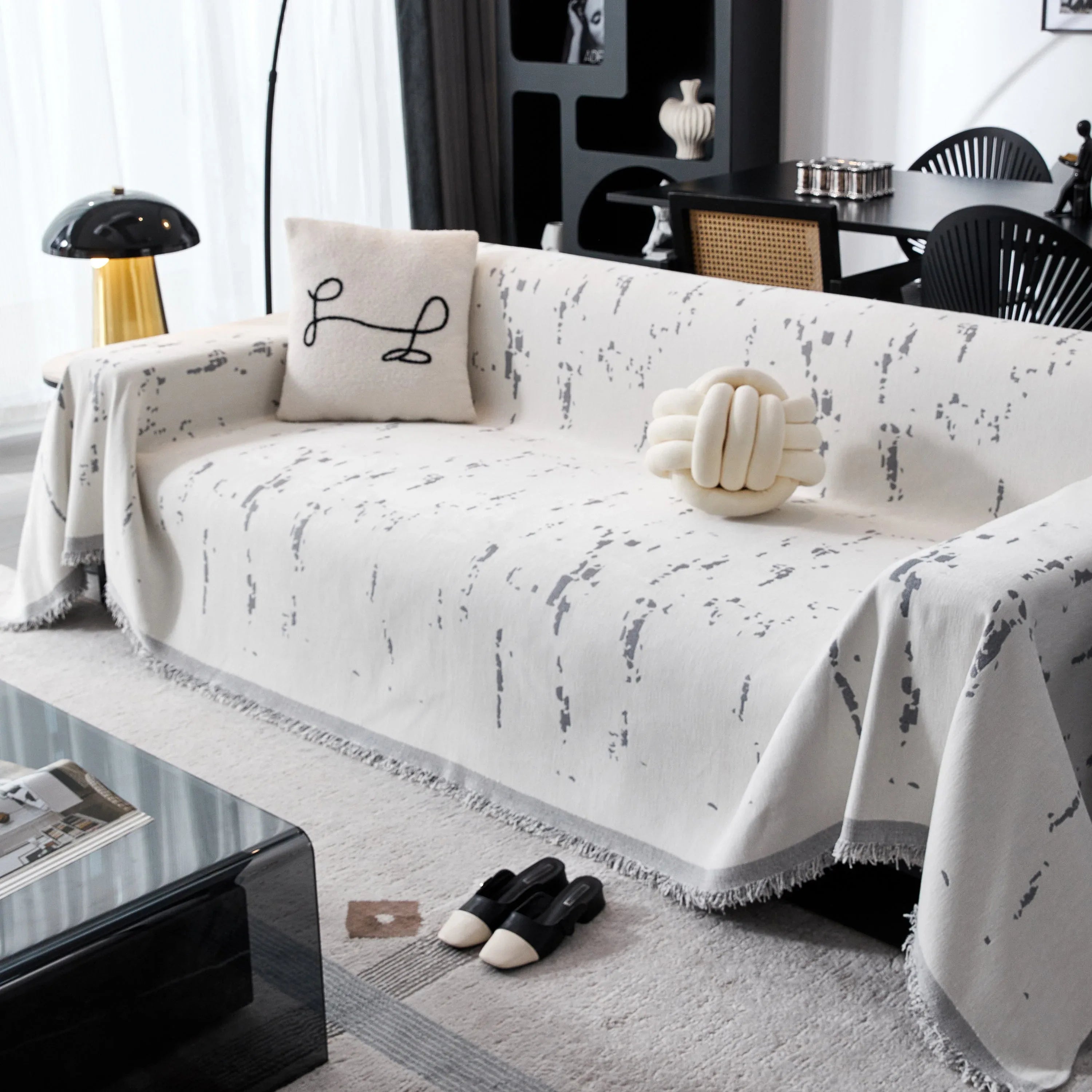 Couch Cover Reversible Chenille Sofa Slipcover for Sectional Multi-Use Decorative Couch Protector - TaroTextile