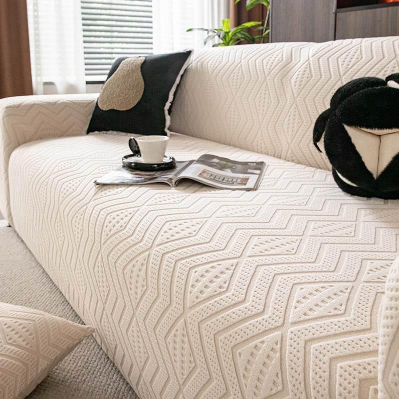 Cozy Durable Sofa Slipcover Stretchy 1-Piece Textured Couch Cover - TaroTextile