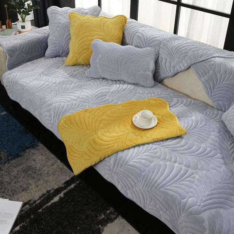 Cozy Non-slip Sofa Protector Velvet Sofa Cover Durable Cushion Couch Mat - TaroTextile