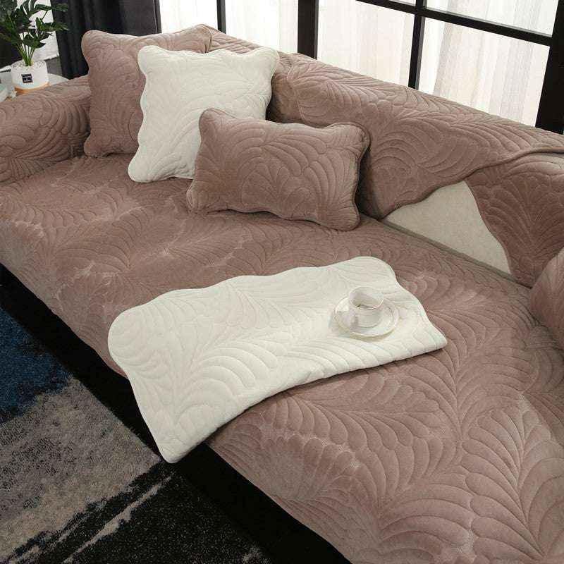 Cozy Non-slip Sofa Protector Velvet Sofa Cover Durable Cushion Couch Mat - TaroTextile