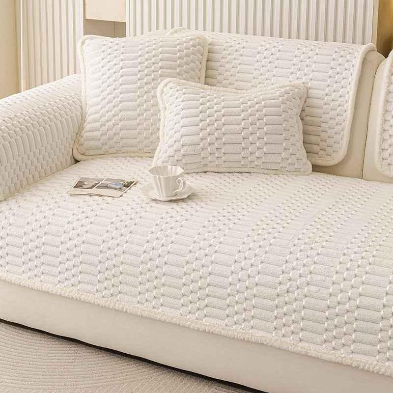 Cozy Plush Sofa Chair Mat Cover Thickened Non-slip Seat Cushion Cover - TaroTextile
