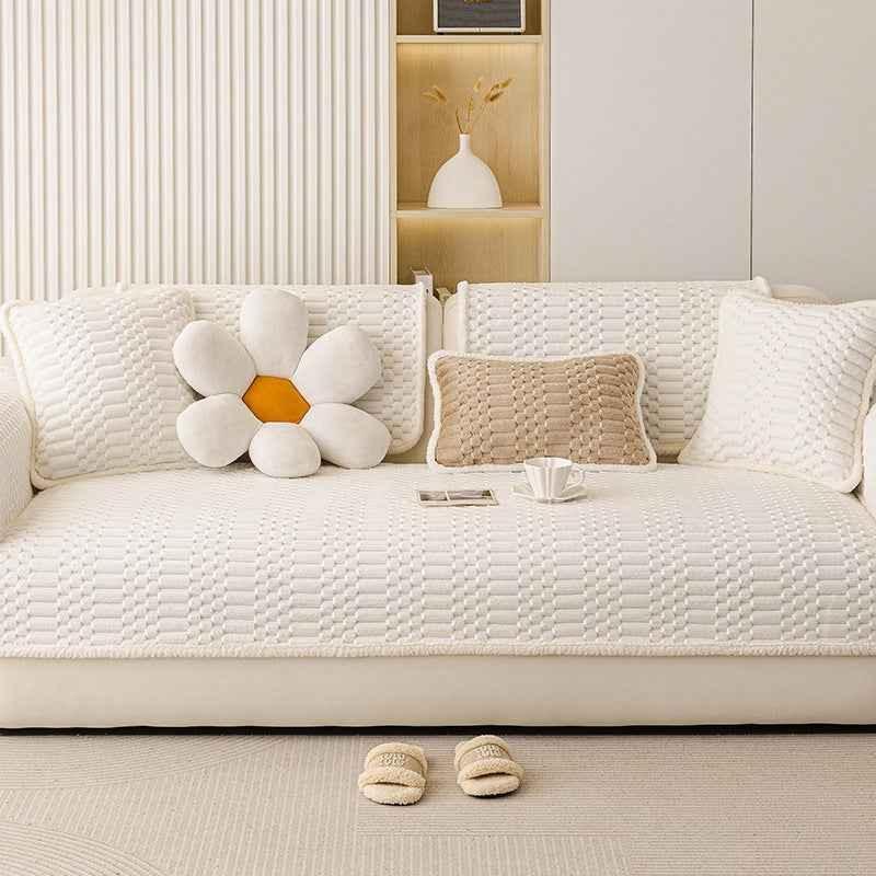 Cozy Plush Sofa Chair Mat Cover Thickened Non-slip Seat Cushion Cover - TaroTextile