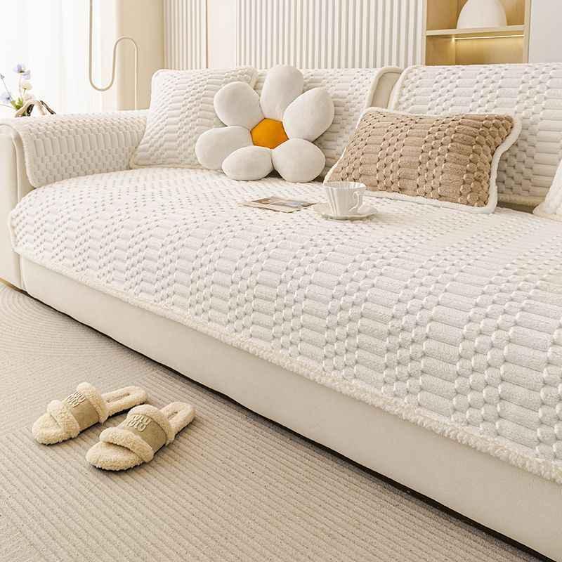 Cozy Plush Sofa Chair Mat Cover Thickened Non-slip Seat Cushion Cover - TaroTextile
