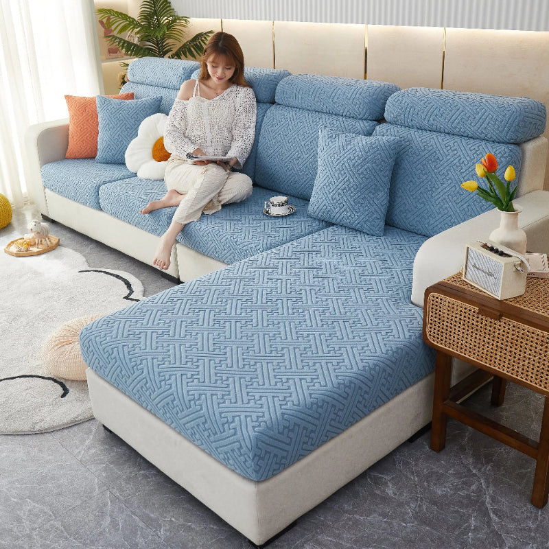 Cozy Polar Fleece Cushion Covers, Pet Friendly Stretch Sofa Covers for L-Shaped Couch and Recliner - TaroTextile