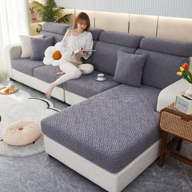 Cozy Polar Fleece Cushion Covers, Pet Friendly Stretch Sofa Covers for L-Shaped Couch and Recliner - TaroTextile