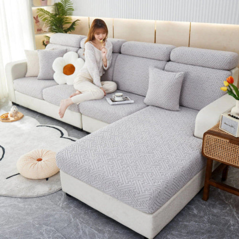 Cozy Polar Fleece Cushion Covers, Pet Friendly Stretch Sofa Covers for L-Shaped Couch and Recliner - TaroTextile