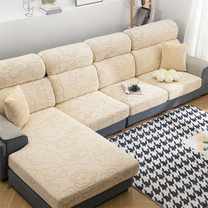 Slipcover Sofa Cover Protector All Season Dustproof and Elastic Sunflower Couch Cushion Cover