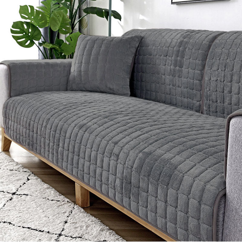 Plush Winter Thick Non-Slip Flannel Sofa Cushion, Universal Sofa Towel Decoration Cover