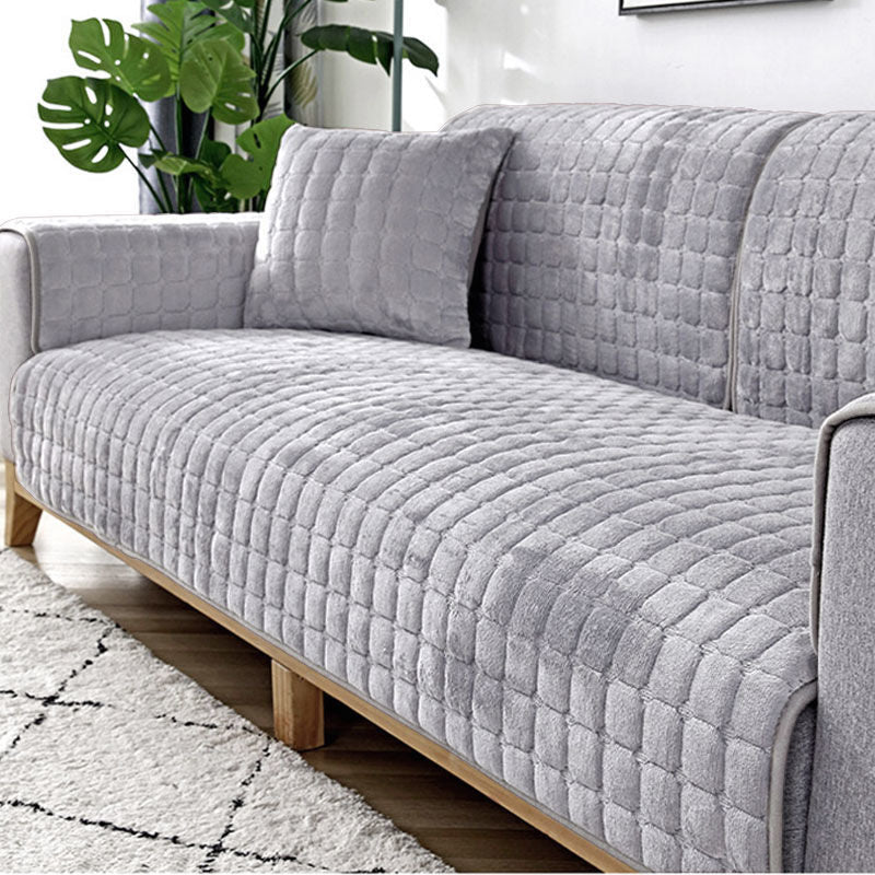 Plush Winter Thick Non-Slip Flannel Sofa Cushion, Universal Sofa Towel Decoration Cover