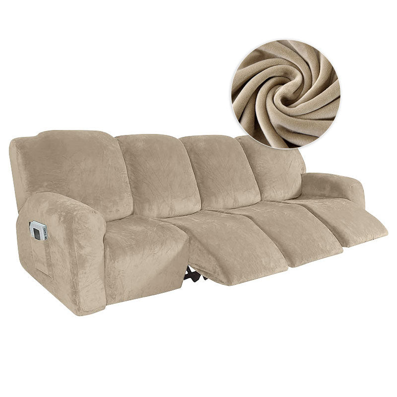 Elastic Recliner Sofa Cover in Velvet Fabric - Fits 1/2/3/4 Seats - Ideal for Lazy Boy Recliner Chairs