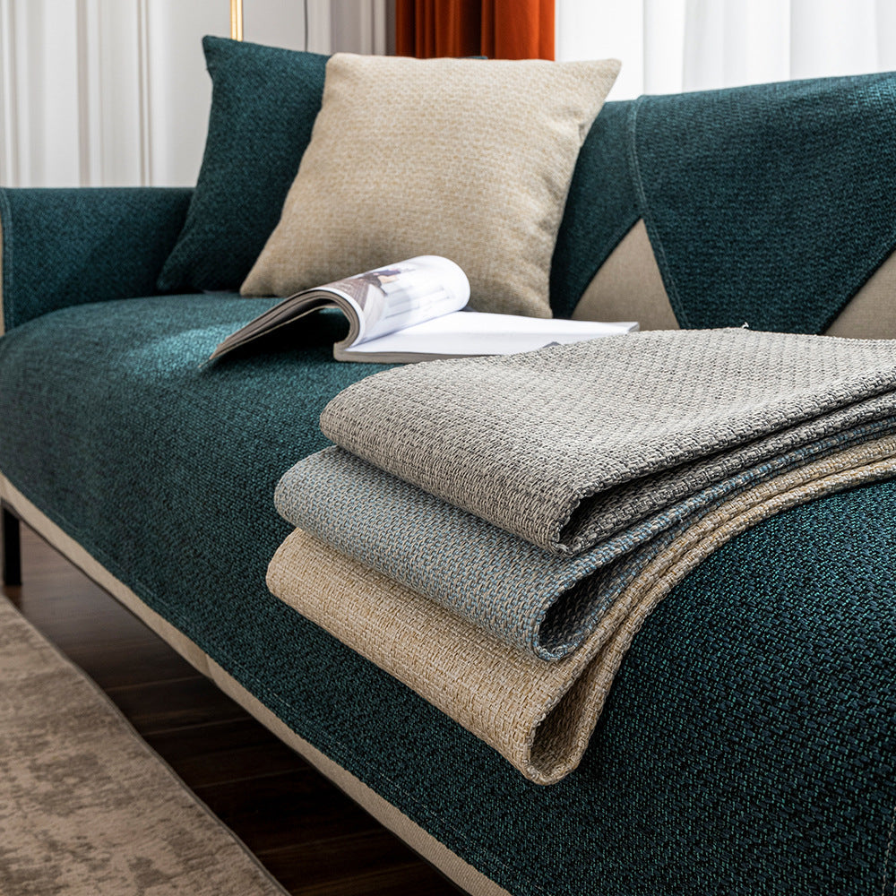 Cotton Linen Sofa Cover Universal Four Seasons Thick Non-Slip Cushion Furniture Dust Cover