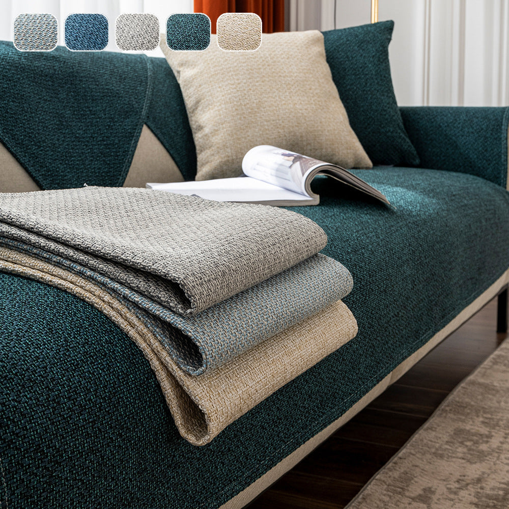 Cotton Linen Sofa Cover Universal Four Seasons Thick Non-Slip Cushion Furniture Dust Cover
