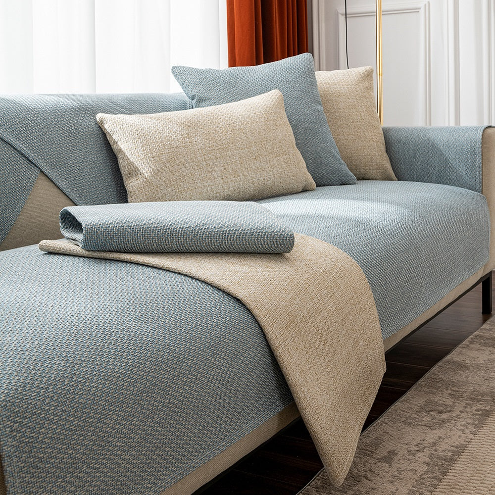 Cotton Linen Sofa Cover Universal Four Seasons Thick Non-Slip Cushion Furniture Dust Cover