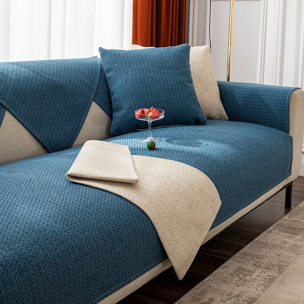Cotton Linen Sofa Cover Universal Four Seasons Thick Non-Slip Cushion Furniture Dust Cover