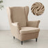 Velvet Wing Chair Cover Stretch Spandex Wingback Chair Cover Elastic Armchair Cover Sofa Covers with Seat Cushion Cover