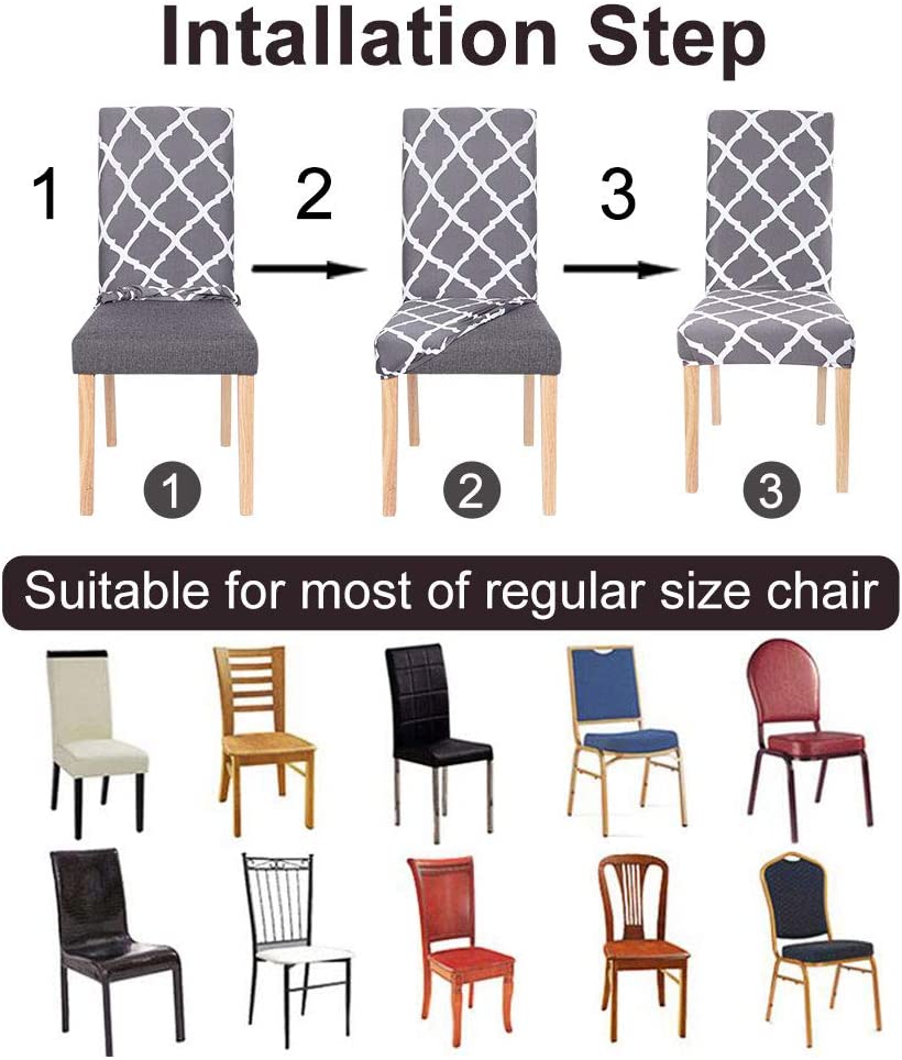 Geometry Chair Cover Elastic Chair Covers Spandex Stretch Anti-dirty Removable Dining Office Chair Case