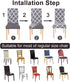 Geometry Chair Cover Elastic Chair Covers Spandex Stretch Anti-dirty Removable Dining Office Chair Case