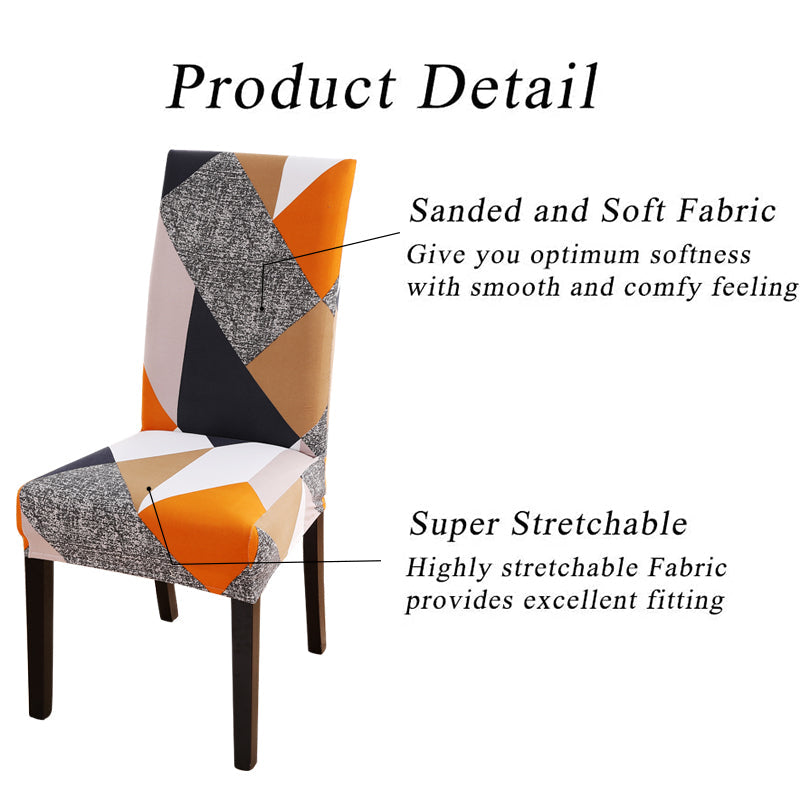Geometry Chair Cover Elastic Chair Covers Spandex Stretch Anti-dirty Removable Dining Office Chair Case