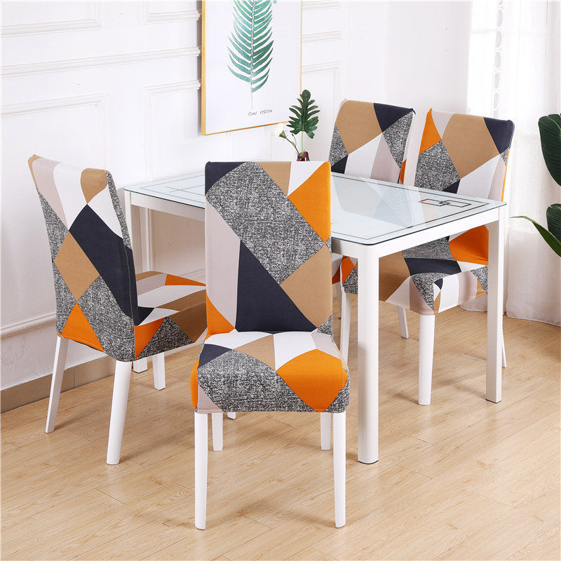 Geometry Chair Cover Elastic Chair Covers Spandex Stretch Anti-dirty Removable Dining Office Chair Case