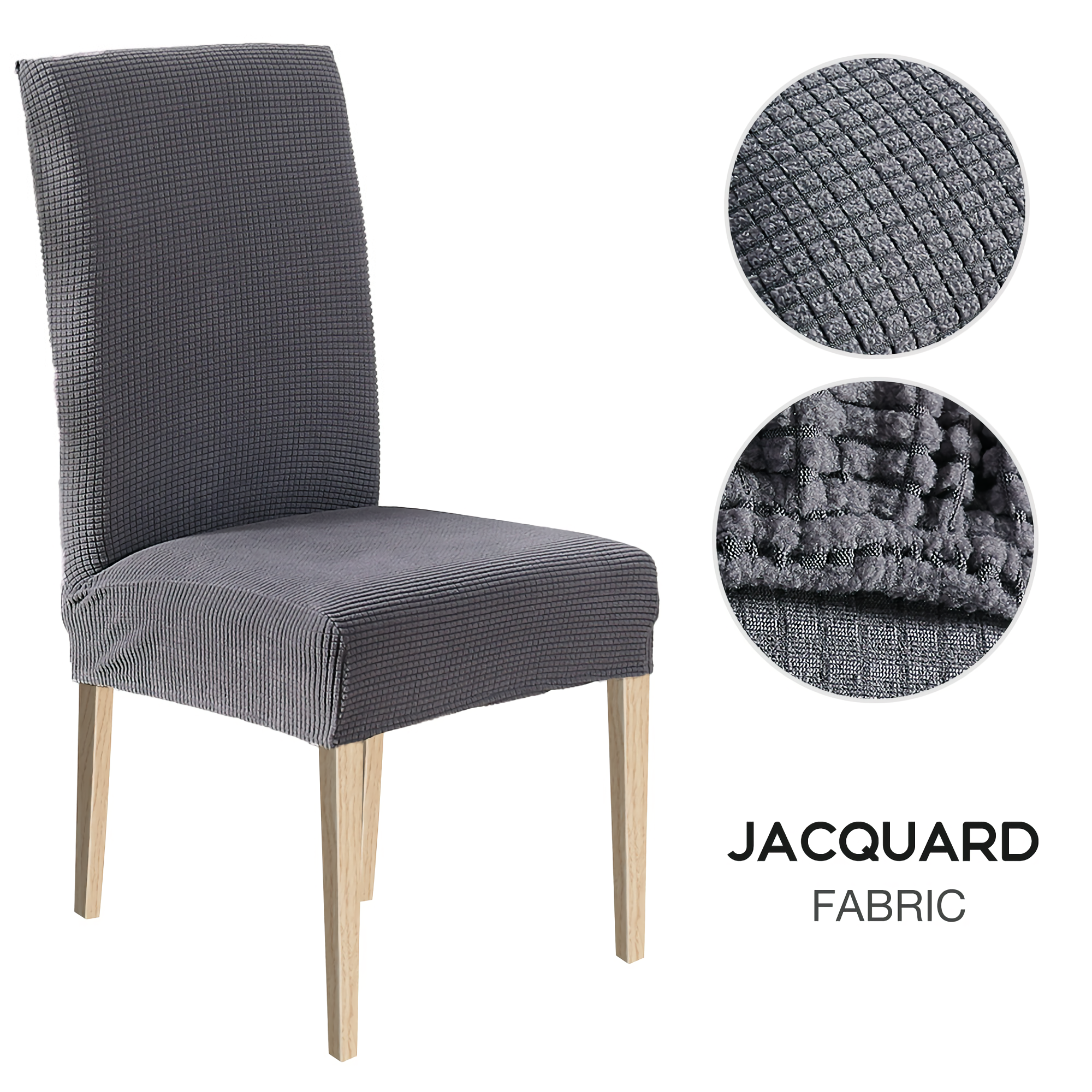 High Stretch Dining Chair Cover, 1/2/4/6pcs Jacquard Spandex Slipcover