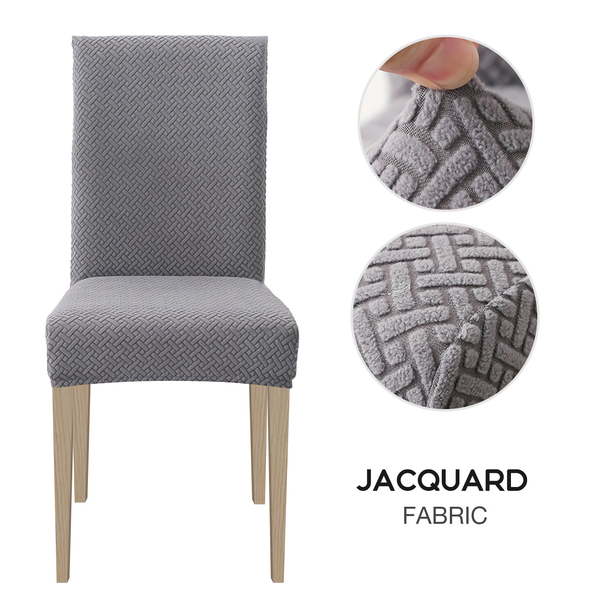 High Stretch Dining Chair Cover, 1/2/4/6pcs Jacquard Spandex Slipcover