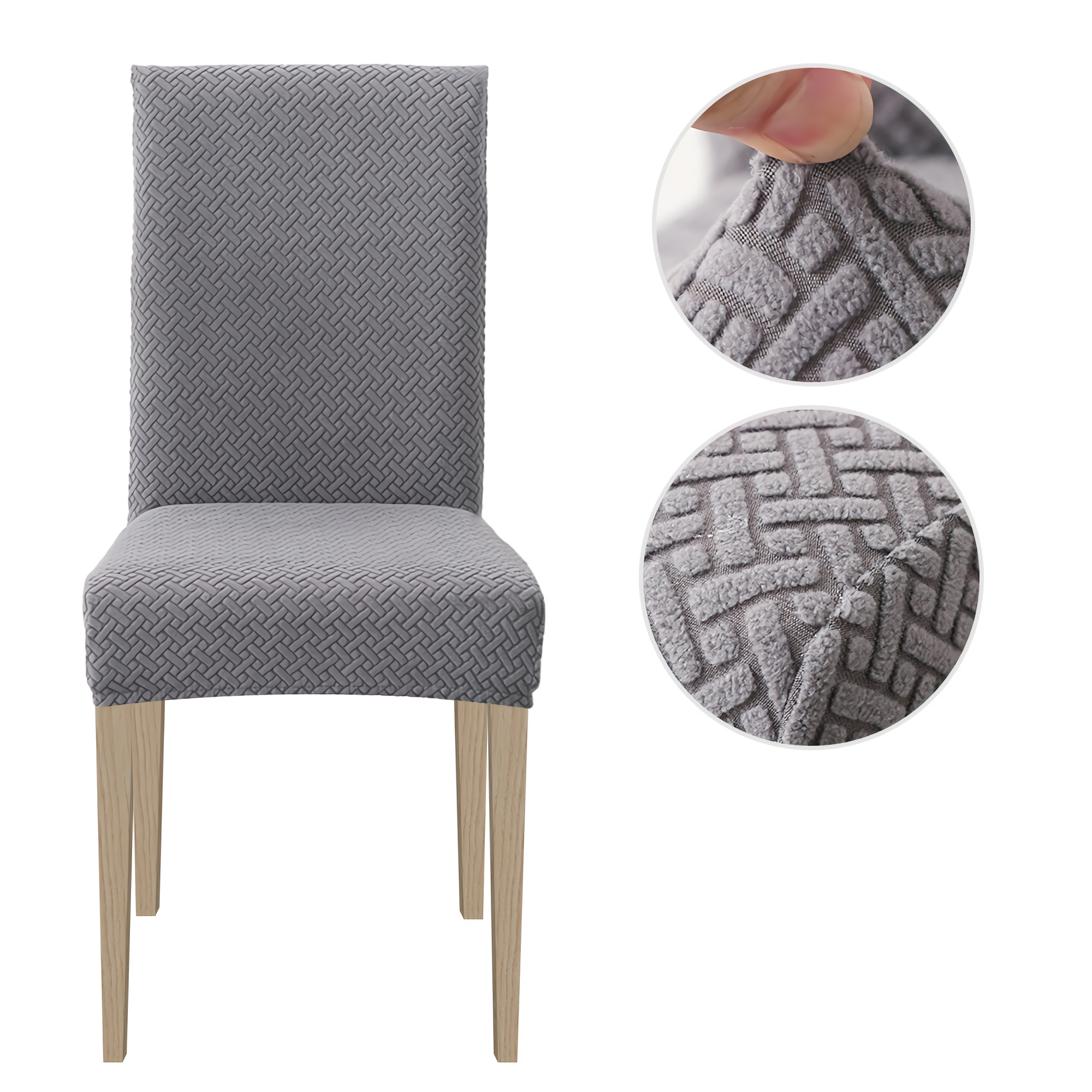 High Stretch Dining Chair Cover, 1/2/4/6pcs Jacquard Spandex Slipcover