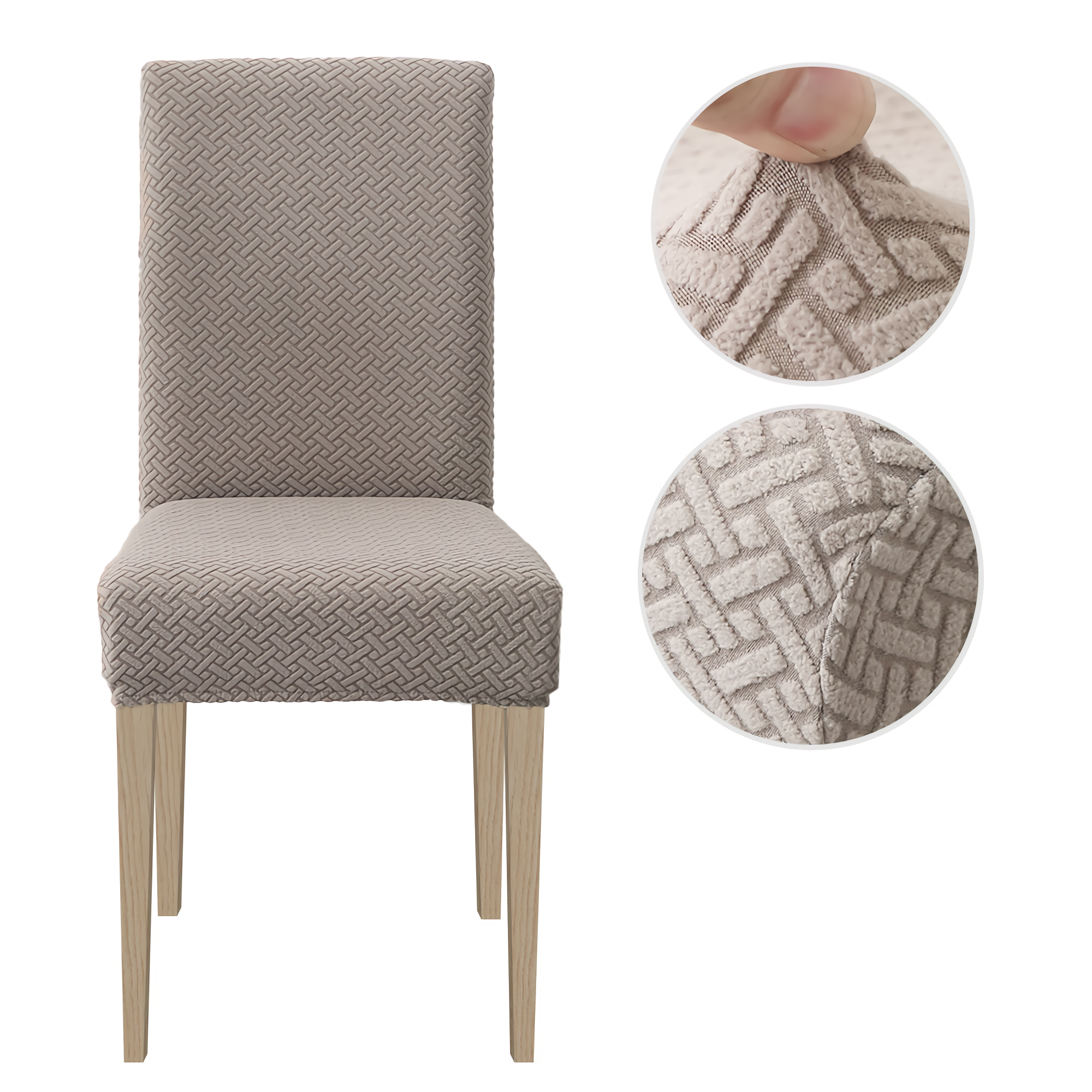 High Stretch Dining Chair Cover, 1/2/4/6pcs Jacquard Spandex Slipcover